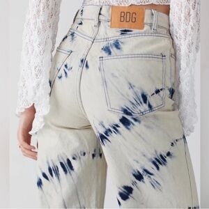 Hippie boho tie-dye high-rise wide-leg BDG jeans